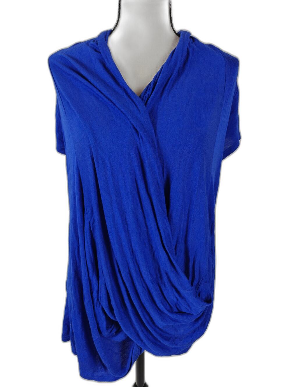 Women’s Free to Live Draped Wrap Top Royal Blue Size L
